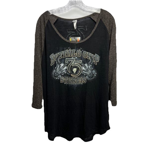Buffalo Chip 75TH ANNIVERSARY STURGIS RALLY WOMENS 2XL TSHIRT NWT - Picture 1 of 9
